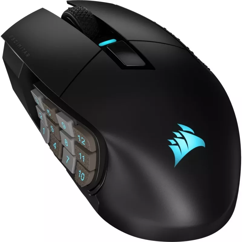 Corsair SCIMITAR ELITE WIRELESS pele Spēlēm Labročiem RF bezvadu + Bluetooth + USB Type-C Optiska 26000 DPI