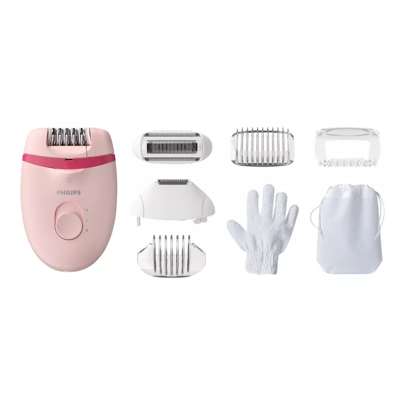 Philips Satinelle Essential BRE285/00 vada epilators, balts/rozā