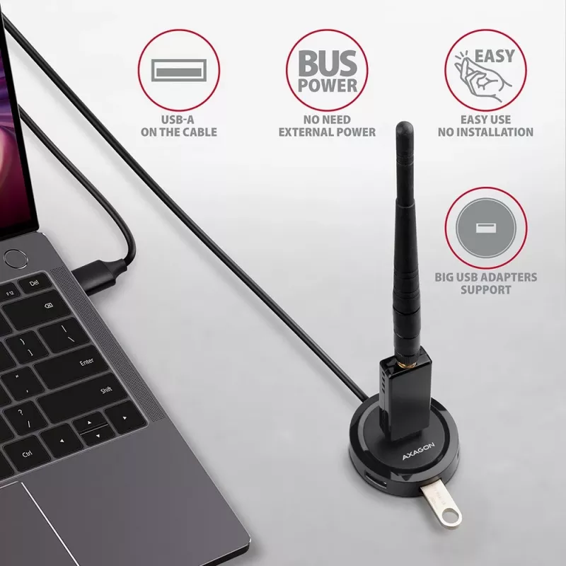 AXAGON HUE-P1AL centrmezgls ar 4 pieslēgvietām USB 3.2 Gen 1 APĻA FORMA