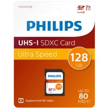 Atmiņas karte Philips 128GB SDXC UHS-I FM12SD55B/00