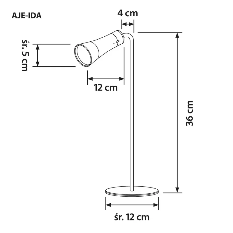 Activejet AJE-IDA 4IN1 daudzfunkcionāla lampa, melna