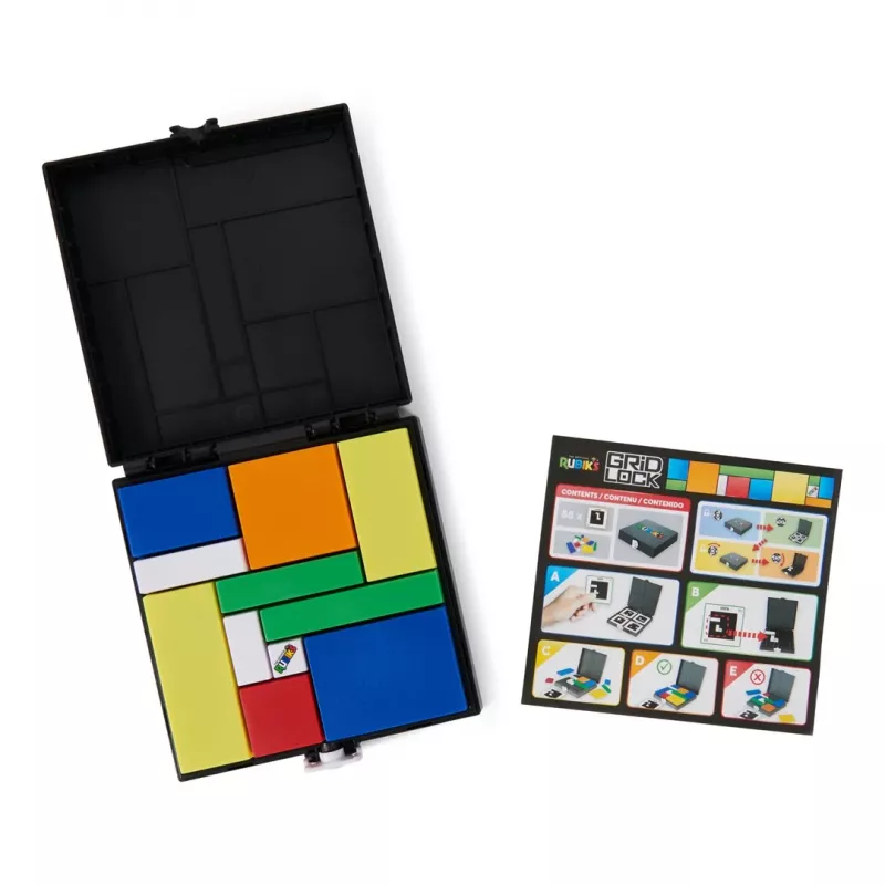 Rubik's Cube Gridlock spēle, problēmu risināšanas galda spēle, iedvesmota no klasiskās prāta mežģu fidget rotaļlietas, pieaugušajiem un bērniem no 7 gadu vecuma