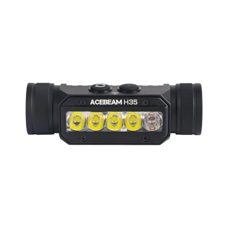Galvas lentes lukturītis AceBeam H35 — LED priekšējais lukturis, maks. 2600 lm, 170 m stars, IP68, 18650 3800 mAh, 216 st. darbības laiks