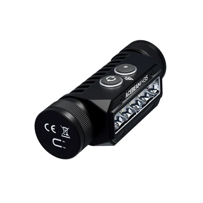 Galvas lentes lukturītis AceBeam H35 — LED priekšējais lukturis, maks. 2600 lm, 170 m stars, IP68, 18650 3800 mAh, 216 st. darbības laiks