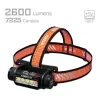 Galvas lentes lukturītis AceBeam H35 — LED priekšējais lukturis, maks. 2600 lm, 170 m stars, IP68, 18650 3800 mAh, 216 st. darbības laiks