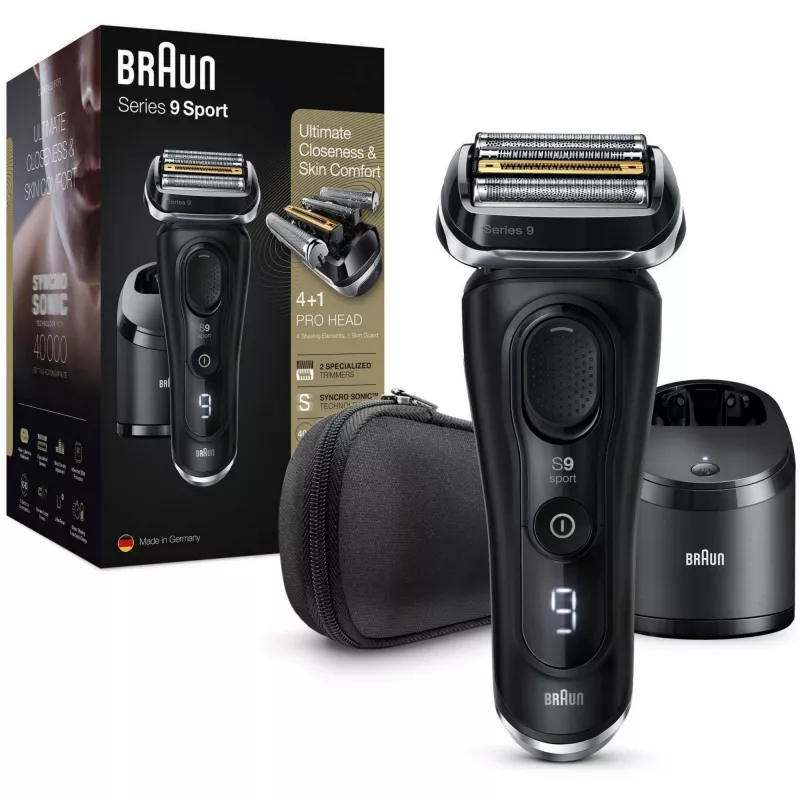 Braun Series 9 9352cc Sport folijas skuveklis Trimmeris Melns Pelēks