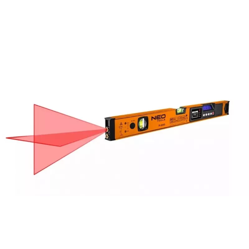 Neo Tools līmeņrādis ar elektronisko displeju un lāzera rādītāju 60 cm