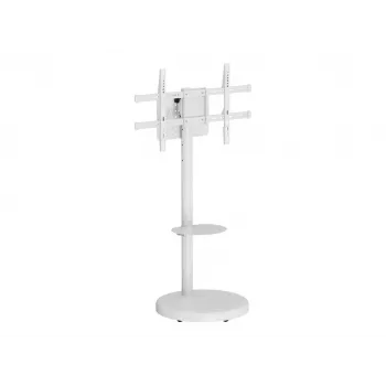 TECHLY grīdas statīvs ar ratiņu plauktu LCD/LED/Plasma TV 37collas-86collas balts