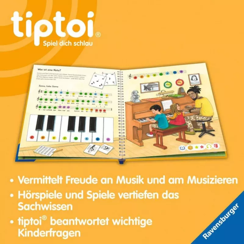 tiptoi Kāpēc? Kā? Kamdēļ? Mēs atklājam mūziku, mācību grāmata