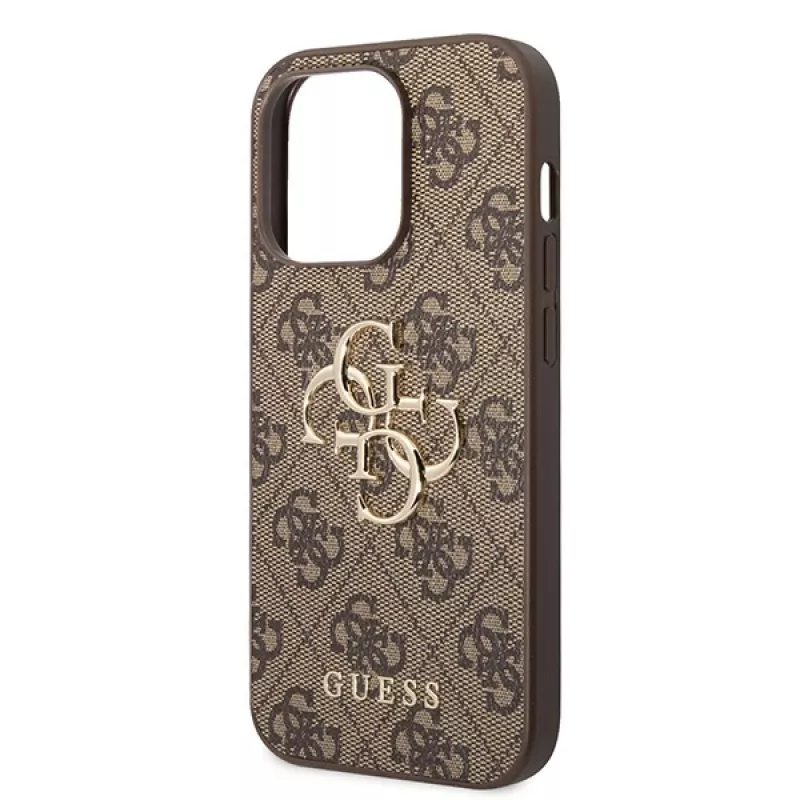 GUESS maciņš Guess GUHCP15L4GMGBR iPhone 15 Pro 6.1 brūns | brūns cietais maciņš 4G Big Metal Logo