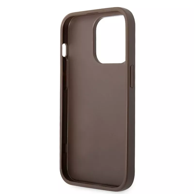 GUESS maciņš Guess GUHCP15L4GMGBR iPhone 15 Pro 6.1 brūns | brūns cietais maciņš 4G Big Metal Logo