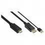 Alcasa HDMI-DP020 video kabeļa adapteris 2 m HDMI Type A DisplayPort melns