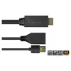 Alcasa HDMI-AD22 video kabeļu adapteris 0,3 m HDMI Type A DisplayPort Melns