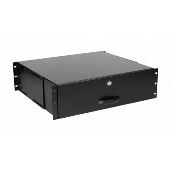 Atvilktnes bloks Equip Lockable Drawer 19' 3U RAL9005 melns