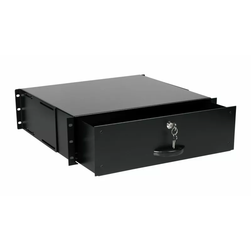Atvilktnes bloks Equip Lockable Drawer 19' 3U RAL9005 melns