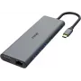 Akasa AK-CBCA28-18BK klēpjdatora dokstacija un portu replikators, vadu, USB 3.2 Gen 1 (3.1 Gen 1) Type-C, melna - pelēka (AK-CBCA28-18BK)