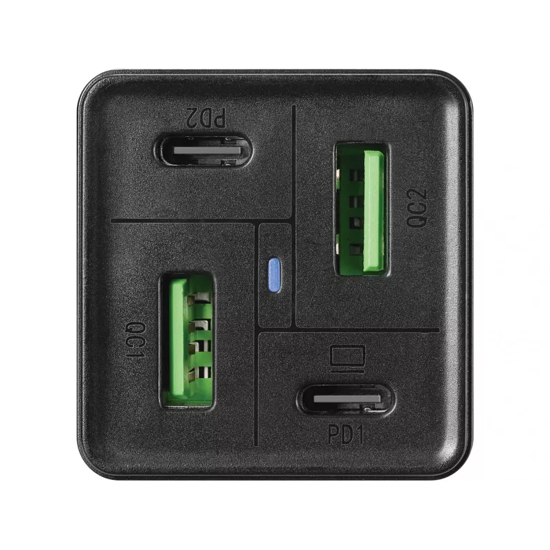SANDBERG barošanas bloks - 65 W - 3,25 A - PD, QC - 4 izejas pieslēgvietas (2 x USB, 2 x USB-C)