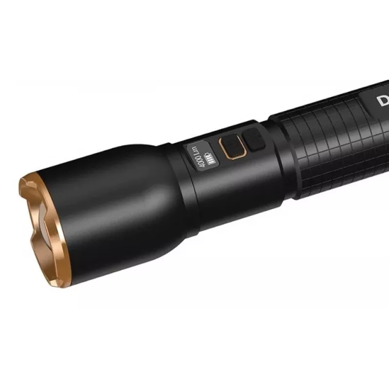 Kabatas lukturītis Duracell DF4000R melns — rokas uzlādējams lukturis, kompakts dizains
