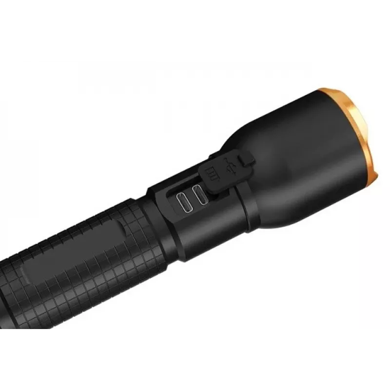 Kabatas lukturītis Duracell DF4000R melns — rokas uzlādējams lukturis, kompakts dizains