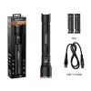 Kabatas lukturītis Duracell DF4000R melns — rokas uzlādējams lukturis, kompakts dizains