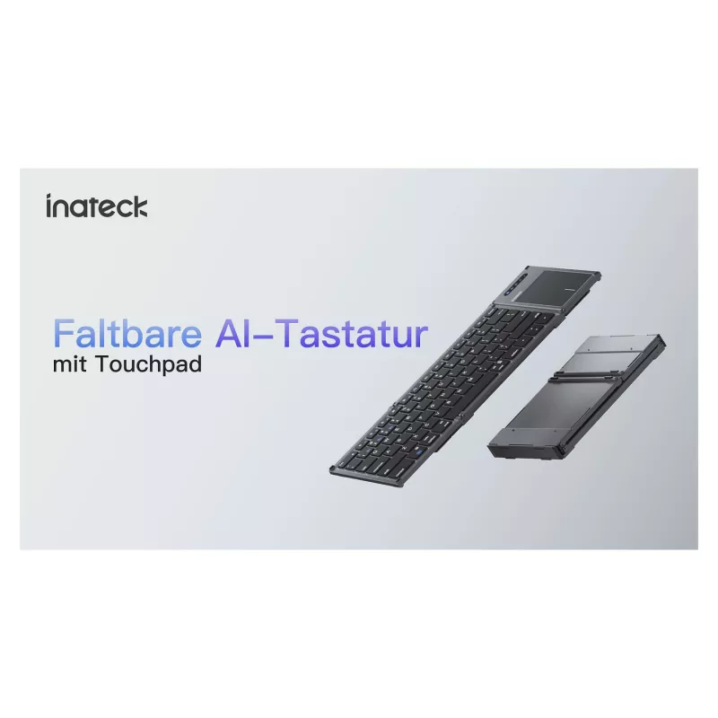 Inateck KB06101_STEEL GRAY tastatūra mājām RF bezvadu + Bluetooth QWERTZ angļu melna