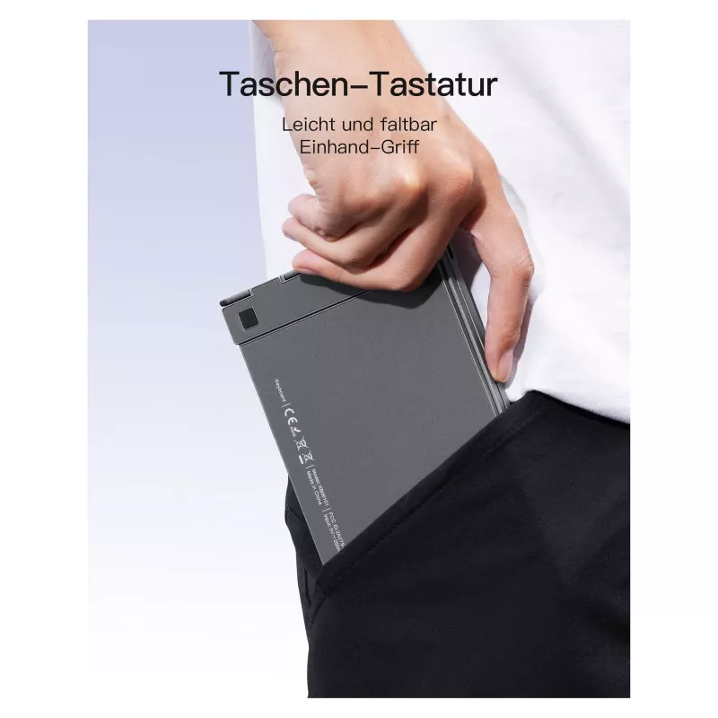 Inateck KB06101_STEEL GRAY tastatūra mājām RF bezvadu + Bluetooth QWERTZ angļu melna