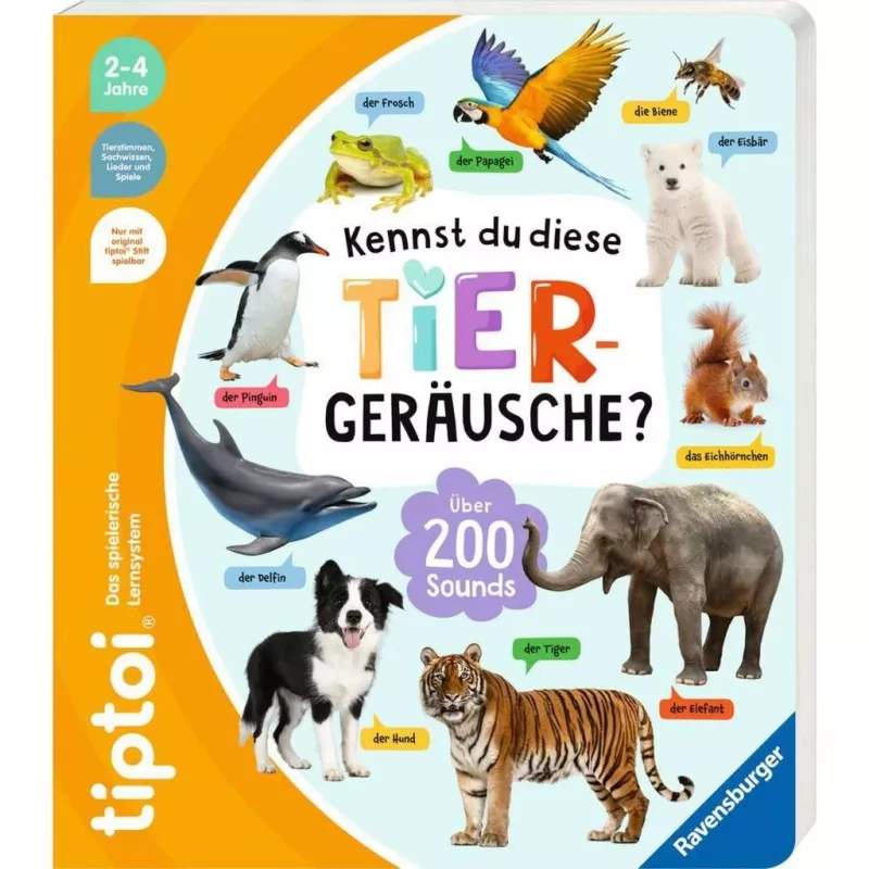 tiptoi Vai pazīsti šīs dzīvnieku skaņas?, mācību grāmata