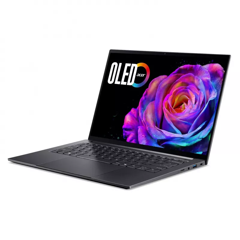 Klēpjdators Acer Swift X 14 OLED SFX14-73G-975F NX.J81EG.004 — 14,5 collas 2880×1800, Intel Core Ultra 9 285H, 2TB SSD, GeForce RTX 5070, HDMI/USB-C, Windows 11 Home