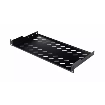 Plaukta plaukts EQUIP Fixed Shelf 19 collas, 1U, 400 mm dziļums, melns, 485 mm platums