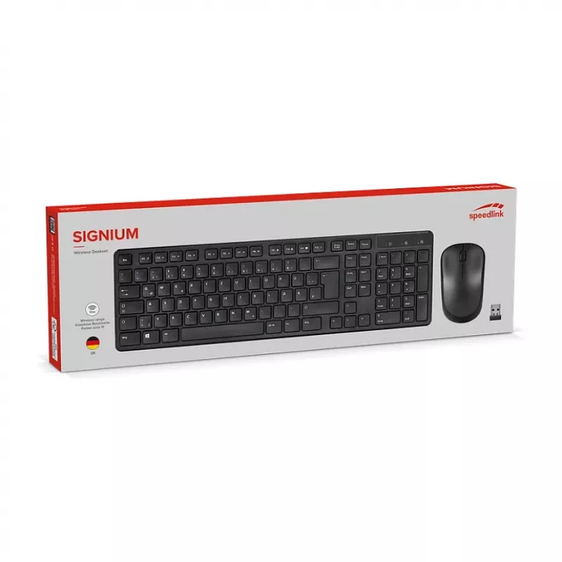 Bezvadu galda komplekts Speedlink SIGNIUM SL-640303-BK Melns — DE izkārtojums, bezvadu tastatūra un pele