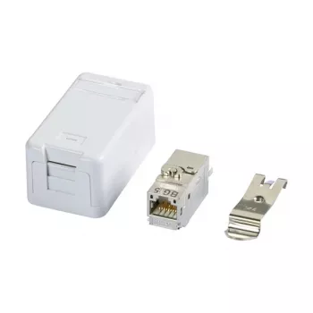 RJ-45 Female Connector BTR 130B21D1APL-E Cat6a balta plakans