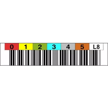 Svītrkoda uzlīmju rullis ASTAR LTO8 LTO8100199 diapazons 000100–000199 LTO kasetnēm