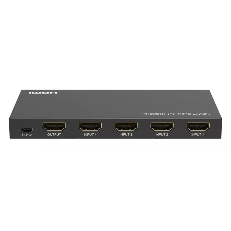 Video pārslēdzējs MicroConnect MC-HDMISWITCH0401-4K 4K 60Hz metāla melns
