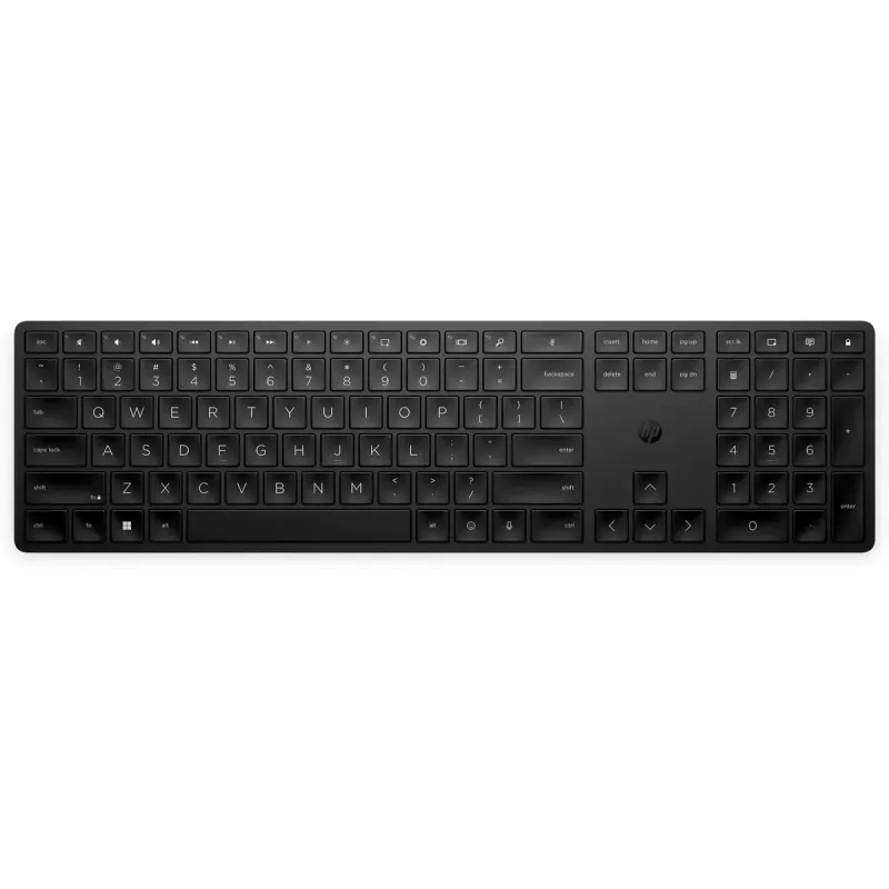 Bezvadu programmējama pilna izmēra tastatūra HP 450 — RF bezvadu + USB, melna