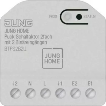 2-kanālu slēdža izpildmehānisms ar 2 binārajām ieejām Jung BT P S2 B2 U (JUNG HOME Puck)
