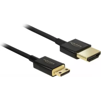 HDMI kabelis DeLOCK 85118 0,25m HDMI Type A to Type C melns