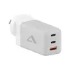 ALOGIC WCM3X67G iekštelpu maiņstrāvas lādētājs viedtālrunim un planšetdatoram, 110–240 V, 2× USB‑C, pelēks/baltss