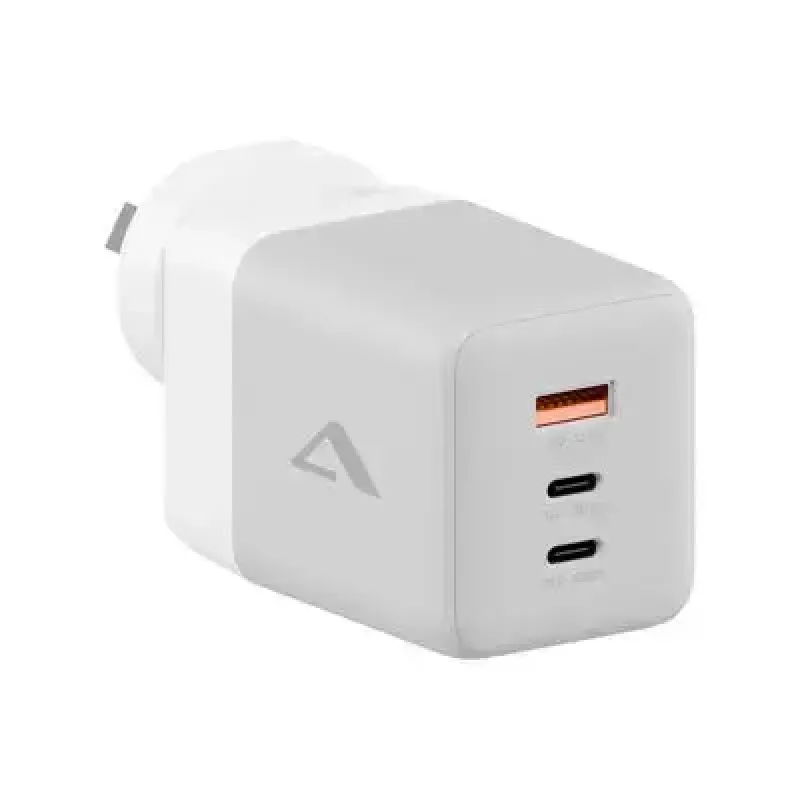 ALOGIC mobilās ierīces lādētājs WCM3X100G — Iekštelpu maiņstrāvas lādētājs viedtālruņiem un planšetdatoriem, 2x USB-C, 100–240V, balts