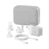 ALOGIC mobilās ierīces lādētājs WCM3X100G — Iekštelpu maiņstrāvas lādētājs viedtālruņiem un planšetdatoriem, 2x USB-C, 100–240V, balts