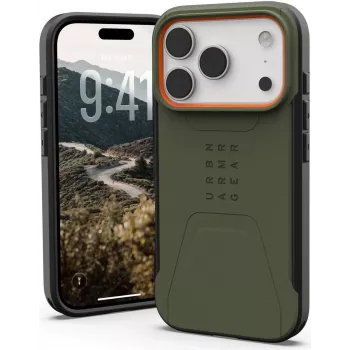 UAG Urban Armor Gear Civilian MagSafe Case | Apple iPhone 17 Pro | olīvu/pop oranža | 114545117297 (114545117297)