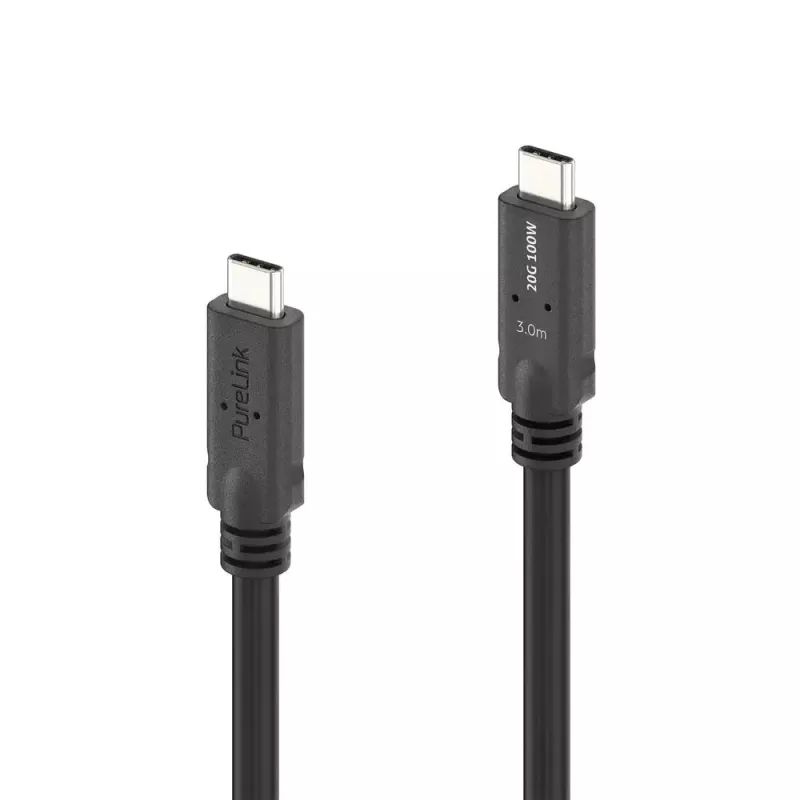 USB4 Gen 2x2 kabelis PureLink PI6600-030 USB-C uz USB-C 3 m, 20 Gbit/s, magnētiski ekranēts, melns
