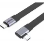 ROLINE USB4-2.0 kabelis (80 Gbit/s), plakans ST/ST, taisns-90° leņķis, 0,13 m (11.02.9099)