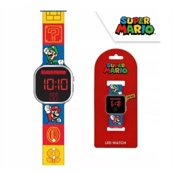 Kids Euroswan digitālais LED pulkstenis Super Mario GSM4236 ar kalendāru