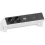 Elektroinstalācijas piederumi Bachmann DESK2 ar 2x CEE 7/3 ligzdām un 1x USB-C PD 100W, kabelis 0,2 m, RAL9010