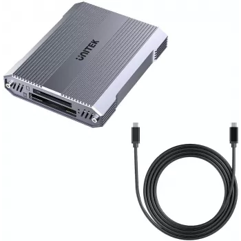 Unitek R1022C01 CFexpress Type B, SD un microSD karšu lasītājs ar USB-A centrmezglu