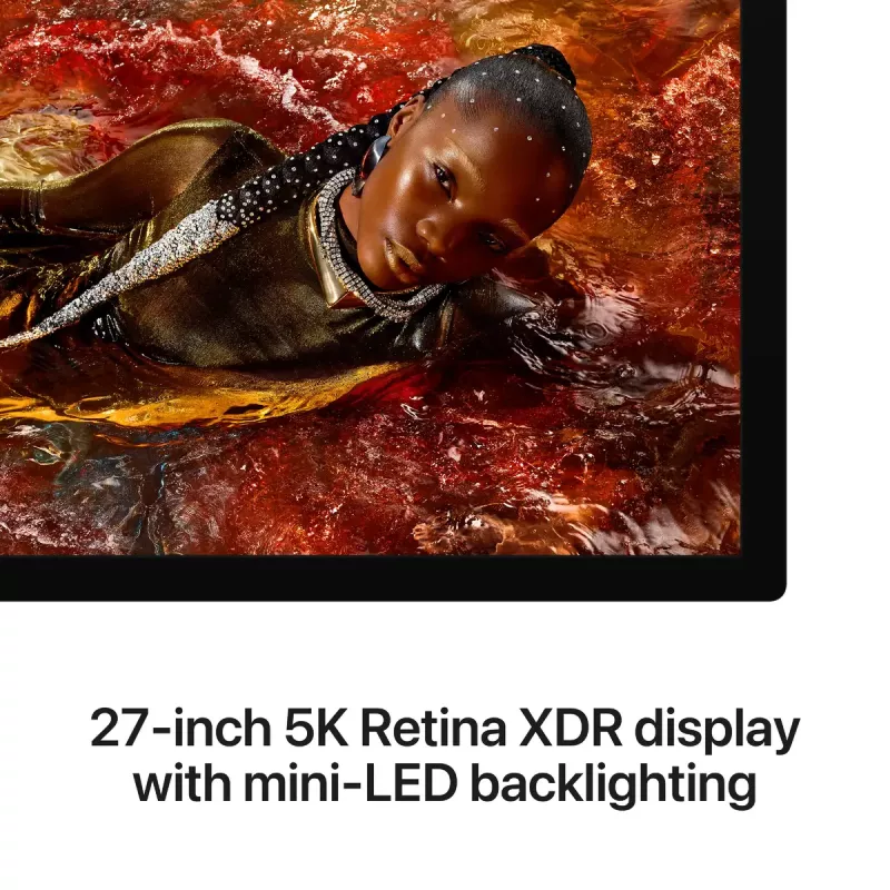 Apple Studio Display XDR monitors, 27 collas, 5K Ultra HD LED, standarta stikls, noliecams un augstumā regulējams statīvs, sudrabains