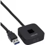InLine USB pirkstu nospiedumu skeneris ar centrmezglu, saderīgs ar Windows Hello, 1,5 m kabelis, melns