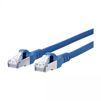 METZ CONNECT BTR - komutācijas kabelis - RJ-45 (V) uz RJ-45 (V) - 3,0 m - STP - CAT 6a - ekranēts, bez halogēna, bez aizķeršanās - zils (1308453044-E)