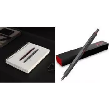 Lodīšu pildspalva rotring 600 Graphite — metāla korpuss, pagriežams mehānisms, klipsis