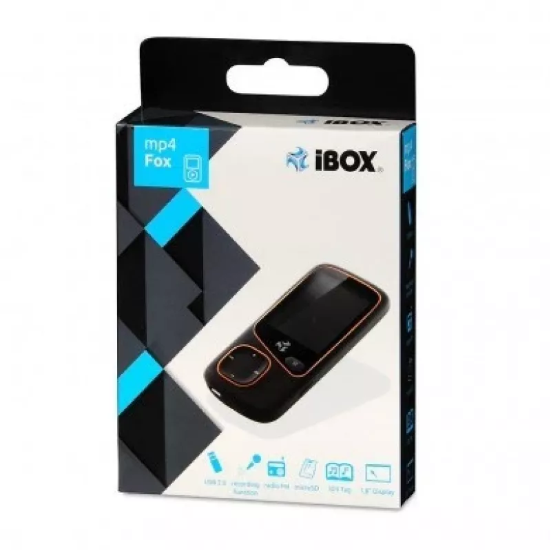 Pārnēsājams MP4 atskaņotājs IBOX IMP34V1816BK — 4 GB, LCD displejs, FM radio, MicroSD atbalsts, melns